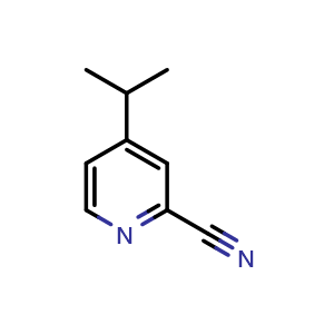 Chemical structure of 4-Isopropylpicolinonitrile , CAS 676136-14-4, AChemBlock Y222367