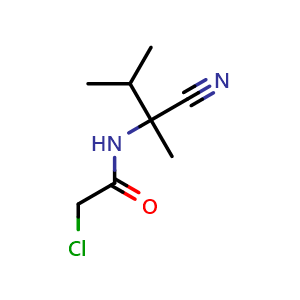 Chemical structure of 2-Chloro-N-(2-cyano-3-methylbutan-2-yl)acetamide , CAS 730950-03-5, AChemBlock Y222372