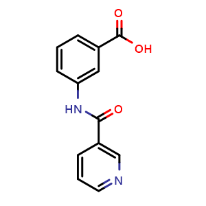 Chemical structure of 3-(Nicotinamido)benzoic acid , CAS 72733-84-7, AChemBlock Y222374