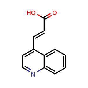 Chemical structure of (E)-3-(quinolin-4-yl)acrylic acid , CAS 81124-52-9, AChemBlock Y222381