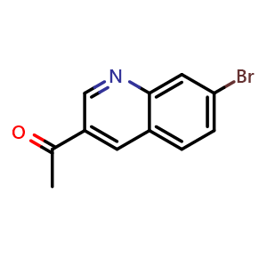 Chemical structure of 1-(7-Bromoquinolin-3-yl)ethan-1-one , CAS 1228552-87-1, AChemBlock Y222387