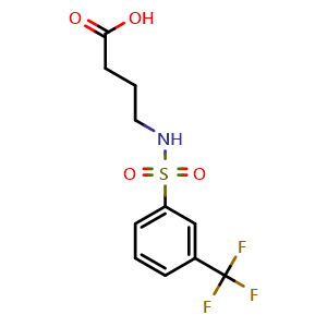 Chemical structure of 4-((3-(Trifluoromethyl)phenyl)sulfonamido)butanoic acid , CAS 85844-93-5, AChemBlock Y222388