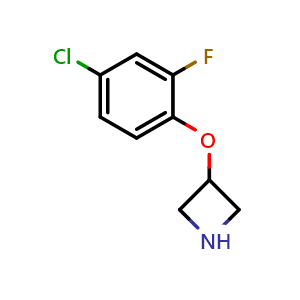 Chemical structure of 3-(4-Chloro-2-fluorophenoxy)azetidine , CAS 954225-17-3, AChemBlock Y222409