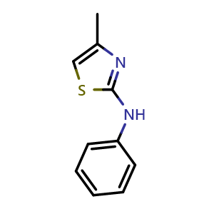 Chemical structure of 4-Methyl-N-phenylthiazol-2-amine , CAS 90916-46-4, AChemBlock Y222437