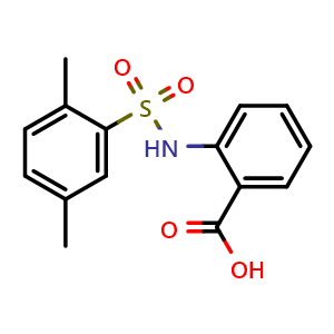 Chemical structure of 2-((2,5-Dimethylphenyl)sulfonamido)benzoic acid , CAS 327072-13-9, AChemBlock Y222460