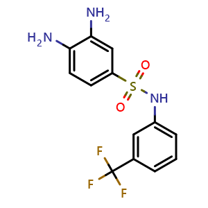 Chemical structure of 3,4-Diamino-N-(3-(trifluoromethyl)phenyl)benzenesulfonamide , CAS 380349-00-8, AChemBlock Y222462