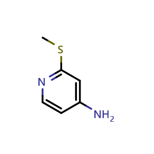 Chemical structure of 2-(Methylthio)pyridin-4-amine , CAS 59243-39-9, AChemBlock Y222470