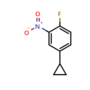 Chemical structure of 4-Cyclopropyl-1-fluoro-2-nitrobenzene , CAS 769159-85-5, AChemBlock Y222475