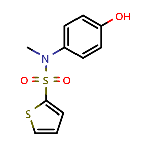 Chemical structure of N-(4-hydroxyphenyl)-N-methylthiophene-2-sulfonamide , CAS 790232-16-5, AChemBlock Y222476