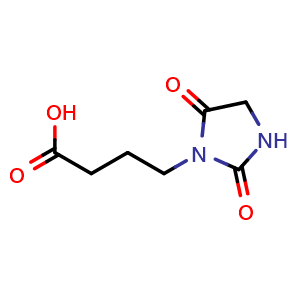 Chemical structure of 4-(2,5-Dioxoimidazolidin-1-yl)butanoic acid , CAS 793678-99-6, AChemBlock Y222478