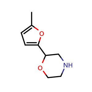 Chemical structure of 2-(5-Methylfuran-2-yl)morpholine , CAS 1094752-65-4, AChemBlock Y222485