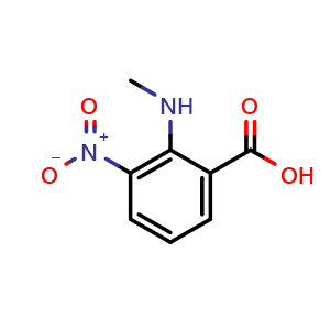 Chemical structure of 2-(Methylamino)-3-nitrobenzoic acid , CAS 124341-38-4, AChemBlock Y222489