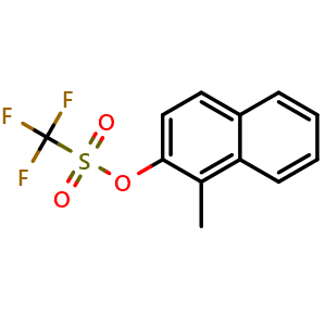 Chemical structure of 1-Methylnaphthalen-2-yl trifluoromethanesulfonate , CAS 1094898-08-4, AChemBlock Y222490