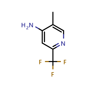 Chemical structure of 5-Methyl-2-(trifluoromethyl)pyridin-4-amine , CAS 340809-48-5, AChemBlock Y222498