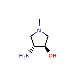 Chemical structure of rel-(3R,4R)-4-amino-1-methylpyrrolidin-3-ol , CAS 1375066-18-4, AChemBlock Y222501