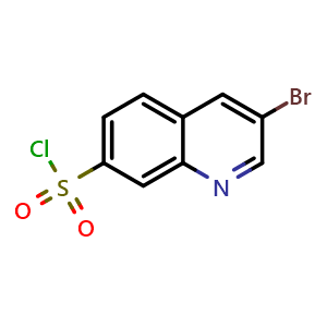 Chemical structure of 3-Bromoquinoline-7-sulfonyl chloride , CAS 1956331-36-4, AChemBlock Y222507