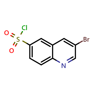Chemical structure of 3-Bromoquinoline-6-sulfonyl chloride , CAS 1956381-95-5, AChemBlock Y222509