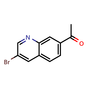 Chemical structure of 1-(3-Bromoquinolin-7-yl)ethan-1-one , CAS 1956331-82-0, AChemBlock Y222510
