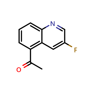 Chemical structure of 1-(3-Fluoroquinolin-5-yl)ethan-1-one , CAS 2007925-06-4, AChemBlock Y222511