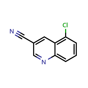 Chemical structure of 5-Chloroquinoline-3-carbonitrile , CAS 2102411-05-0, AChemBlock Y222514