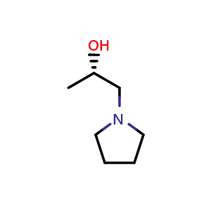 Chemical structure of (S)-1-(pyrrolidin-1-yl)propan-2-ol , CAS 1187307-97-6, AChemBlock Y222519
