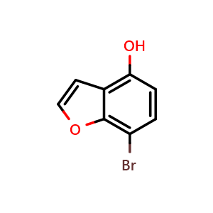 Chemical structure of 7-Bromobenzofuran-4-ol , CAS 405876-51-9, AChemBlock Y222520