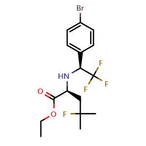 Ethyl (S)-2-(((S)-1-(4-bromophenyl)-2,2,2-trifluoroethyl)amino)-4-fluoro-4-methylpentanoate