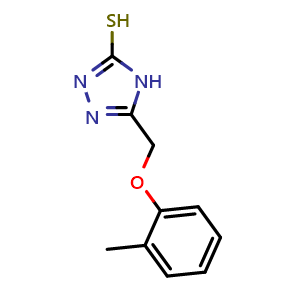 Chemical structure of 5-((O-tolyloxy)methyl)-4H-1,2,4-triazole-3-thiol , CAS 143540-95-8, AChemBlock Y222593