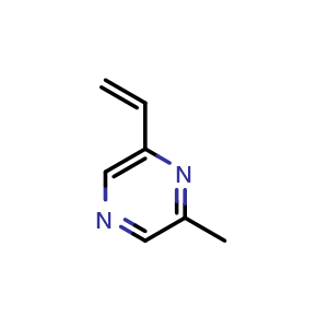 Chemical structure of 2-Methyl-6-vinylpyrazine , CAS 13925-09-2, AChemBlock Y222594