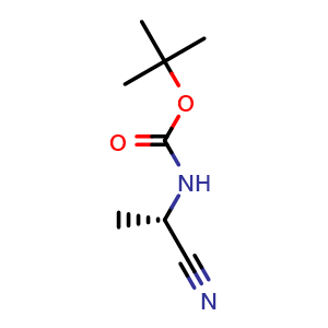 Chemical structure of Tert-butyl (S)-(1-cyanoethyl)carbamate , CAS 130013-83-1, AChemBlock Y222597