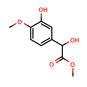 Chemical structure of Methyl 2-hydroxy-2-(3-hydroxy-4-methoxyphenyl)acetate , CAS 54799-94-9, AChemBlock Y222606