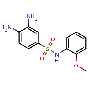 Chemical structure of 3,4-Diamino-N-(2-methoxyphenyl)benzenesulfonamide , CAS 379725-41-4, AChemBlock Y222621