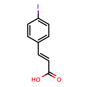 Chemical structure of 3-(4-Iodophenyl)acrylic acid , CAS 34633-09-5, AChemBlock Y222637