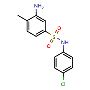 Chemical structure of 3-Amino-N-(4-chlorophenyl)-4-methylbenzenesulfonamide , CAS 328028-61-1, AChemBlock Y222643