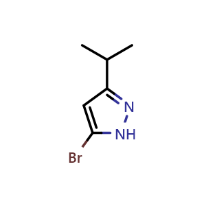 Chemical structure of 5-Bromo-3-isopropyl-1H-pyrazole , CAS 2182631-80-5, AChemBlock Y222654