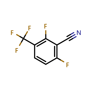 Chemical structure of 2,6-Difluoro-3-(trifluoromethyl)benzonitrile , CAS 1806333-92-5, AChemBlock Y222659