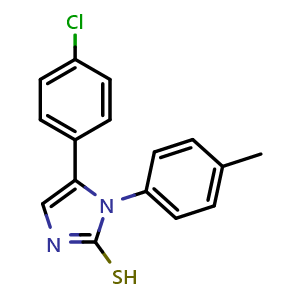 Chemical structure of 5-(4-Chlorophenyl)-1-(p-tolyl)-1H-imidazole-2-thiol , CAS 793678-91-8, AChemBlock Y222672