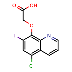 Chemical structure of 2-((5-Chloro-7-iodoquinolin-8-yl)oxy)acetic acid , CAS 730949-78-7, AChemBlock Y222685