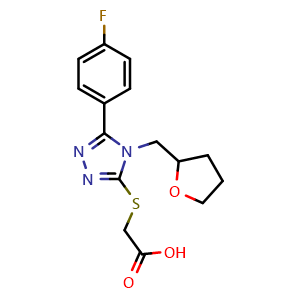 2-((5-(4-Fluorophenyl)-4-((tetrahydrofuran-2-yl)methyl)-4H-1,2,4-triazol-3-yl)thio)acetic acid
