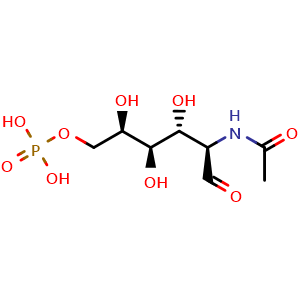 Chemical structure of N-Acetyl-D-galactosamine-6-phosphate , CAS 18191-20-3, AChemBlock Y222719