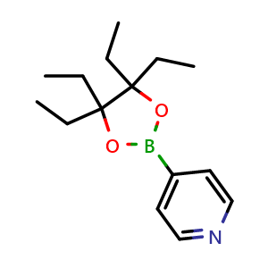Chemical structure of 4-(4,4,5,5-Tetraethyl-1,3,2-dioxaborolan-2-yl)pyridine , CAS 2769970-50-3, AChemBlock Y222742