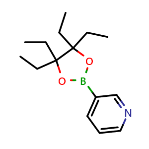 Chemical structure of 3-(4,4,5,5-Tetraethyl-1,3,2-dioxaborolan-2-yl)pyridine , CAS 2769970-49-0, AChemBlock Y222744