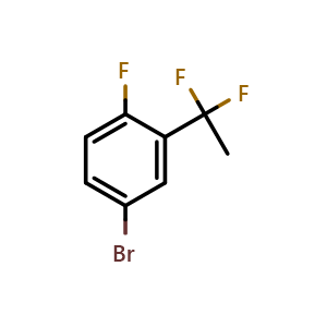 Chemical structure of 4-Bromo-2-(1,1-difluoroethyl)-1-fluorobenzene , CAS 445303-71-9, AChemBlock Y222746