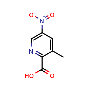 Chemical structure of 3-Methyl-5-nitropicolinic acid , CAS 1211578-56-1, AChemBlock Y222749