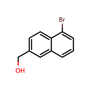 Chemical structure of (5-Bromonaphthalen-2-yl)methanol , CAS 128104-53-0, AChemBlock Y222750