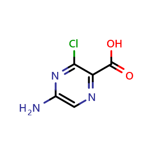 Chemical structure of 5-Amino-3-chloropyrazine-2-carboxylic acid , CAS 1206249-88-8, AChemBlock Y222758