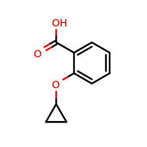 Chemical structure of 2-Cyclopropoxybenzoic acid , CAS 1243374-60-8, AChemBlock Y222761