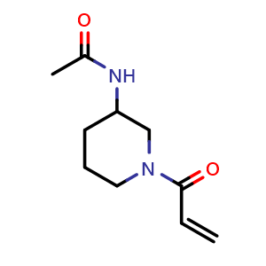 Chemical structure of N-(1-Acryloylpiperidin-3-yl)acetamide , CAS 1183323-27-4, AChemBlock Y222764