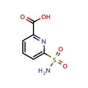 Chemical structure of 6-Sulfamoylpicolinic acid , CAS 1308677-86-2, AChemBlock Y222784