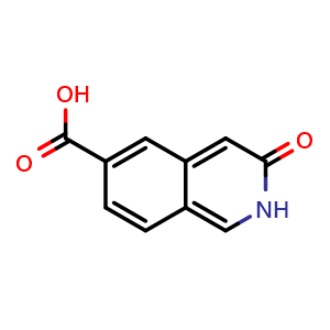 Chemical structure of 3-Oxo-2,3-dihydroisoquinoline-6-carboxylic acid , CAS 1337880-39-3, AChemBlock Y222786
